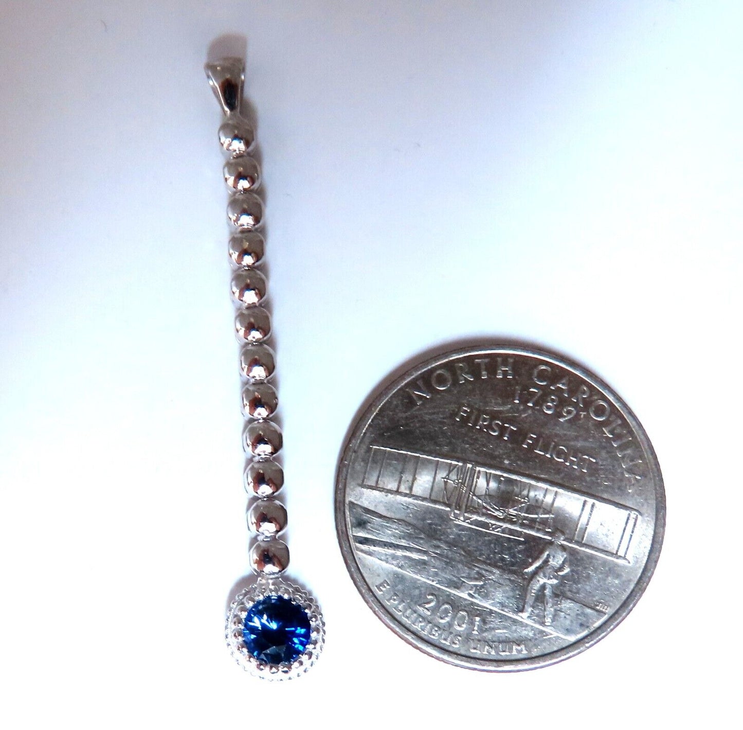.65ct Natural Blue Sapphire Diamonds Pendant 14kt