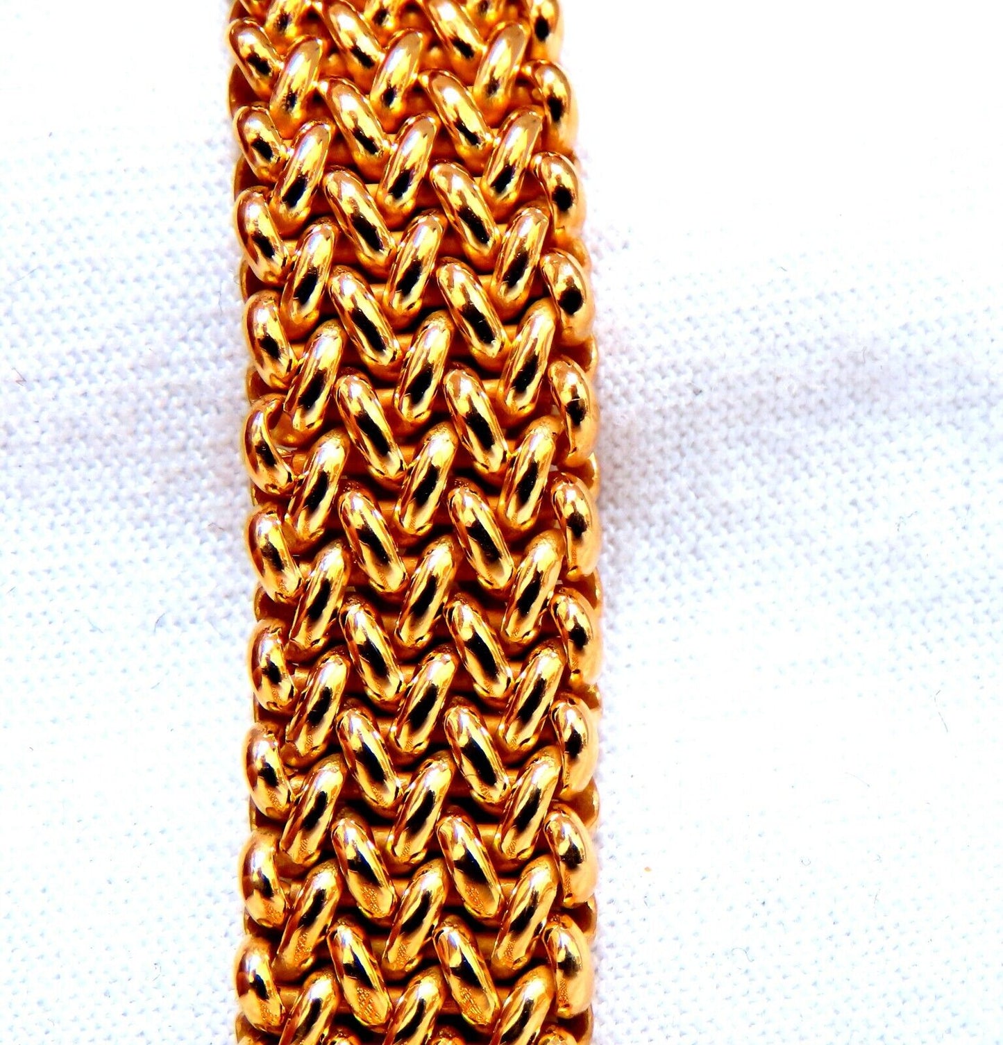 Ribbon Wrap Heavy Tight Cable Linked Ruby Diamond Necklace 14k 105 Gram