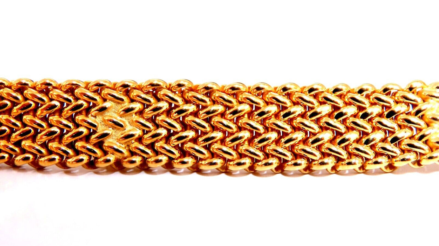 Ribbon Wrap Heavy Tight Cable Linked Ruby Diamond Necklace 14k 105 Gram