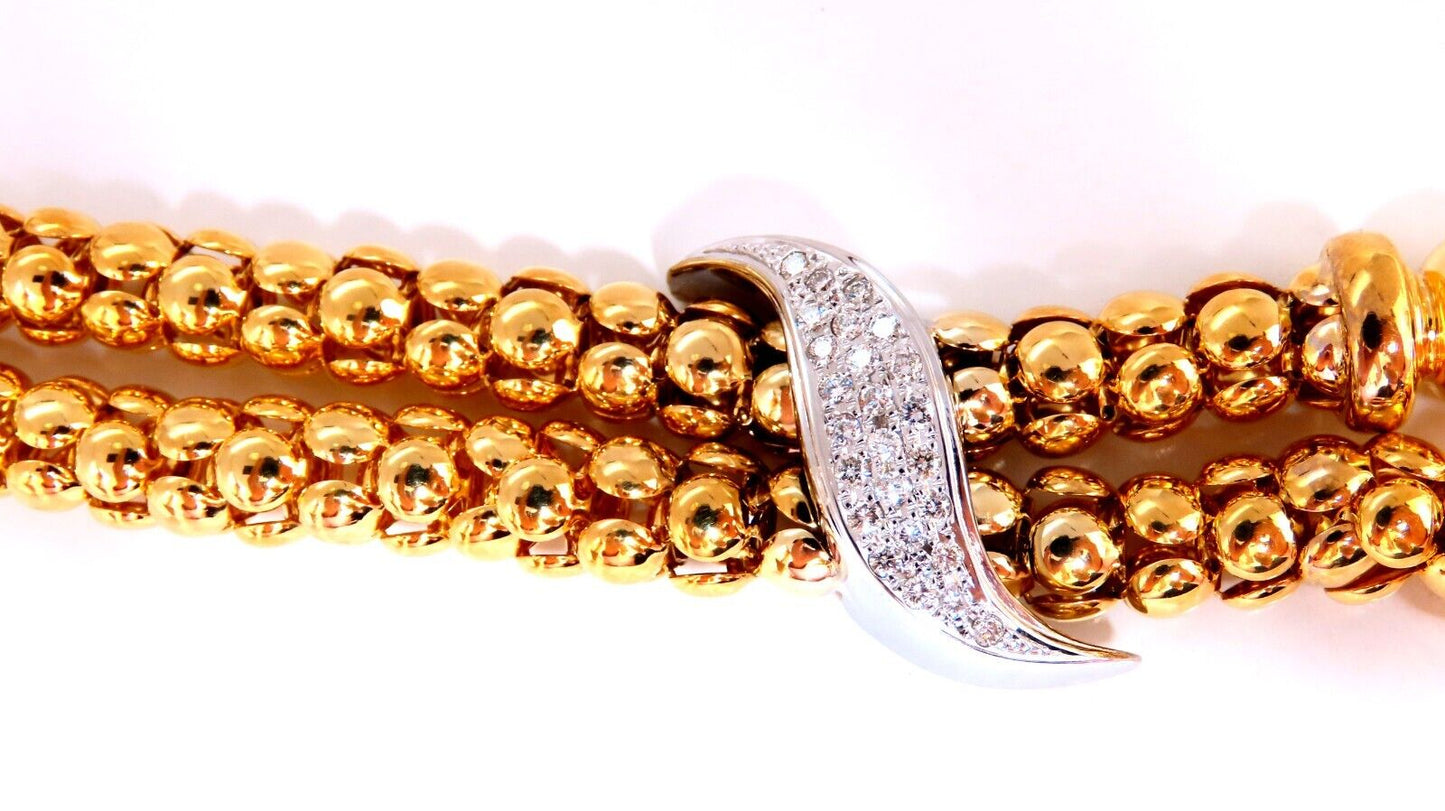 1.07ct Natural Round Diamond Bolo Link Necklace 14kt