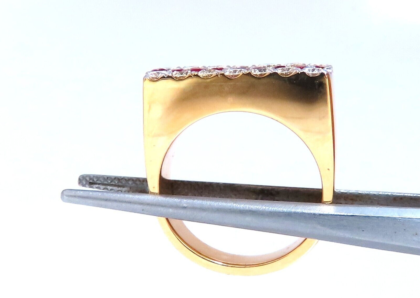 1.58ct natural rubies and diamonds ring Flat band