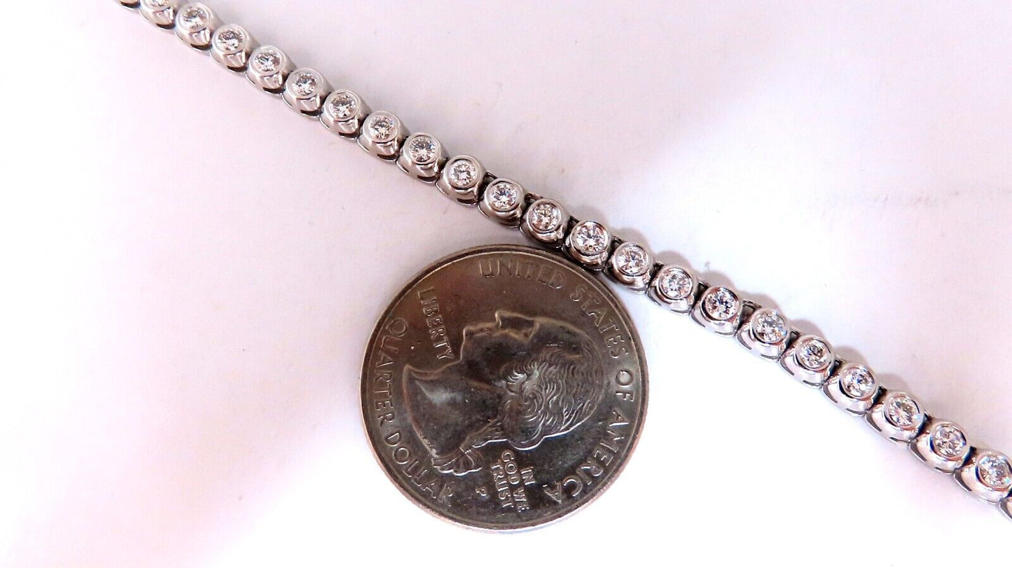 4.74ct Natural Round Diamonds Bezel Flush Riviera Tennis Necklace Eternity 14Kt