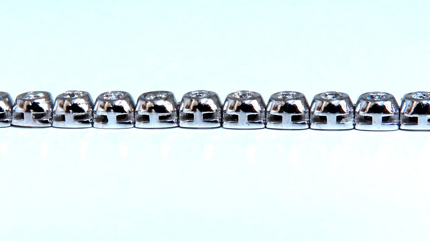 4.74ct Natural Round Diamonds Bezel Flush Riviera Tennis Necklace Eternity 14Kt