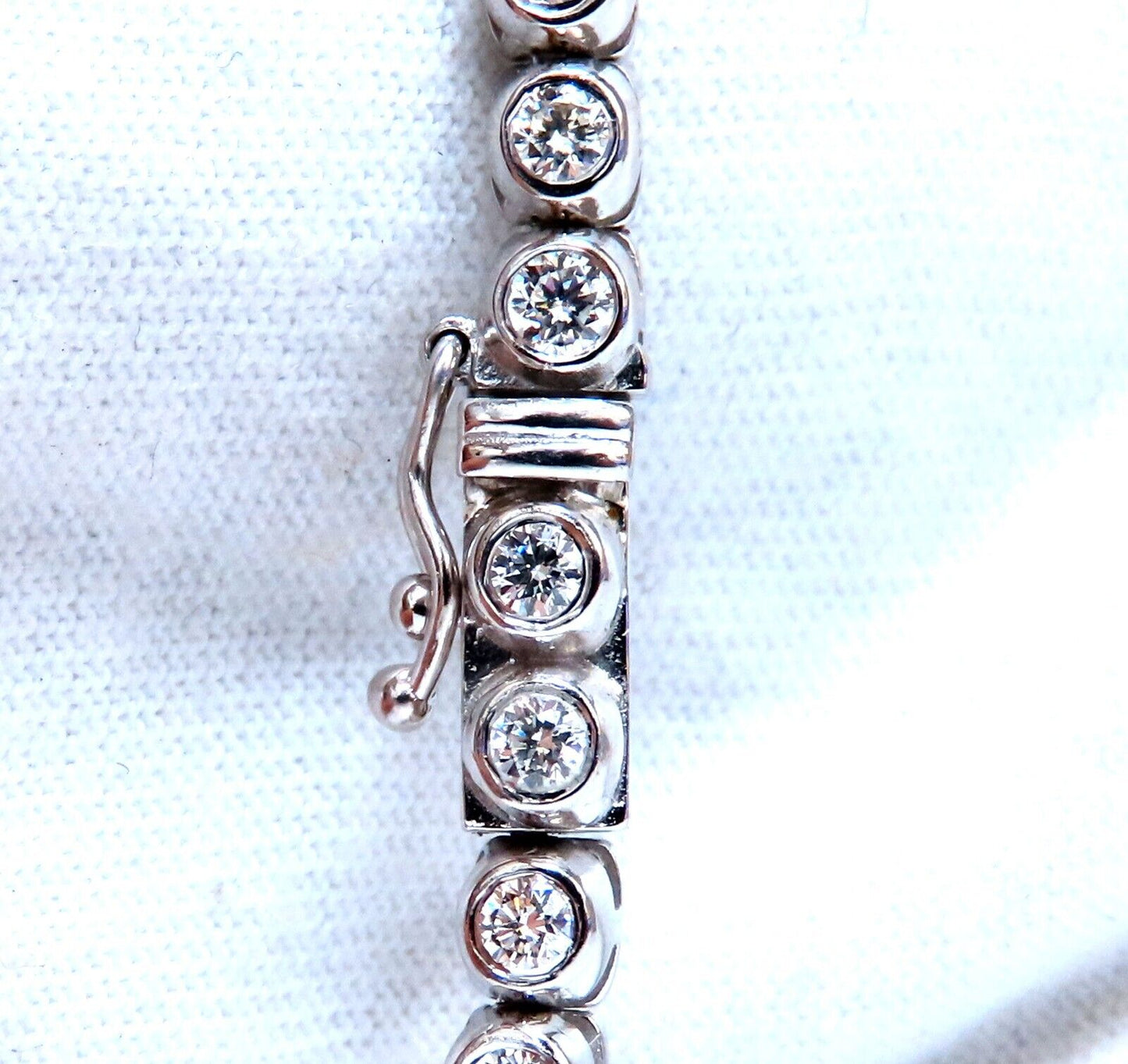 4.74ct Natural Round Diamonds Bezel Flush Riviera Tennis Necklace Eternity 14Kt