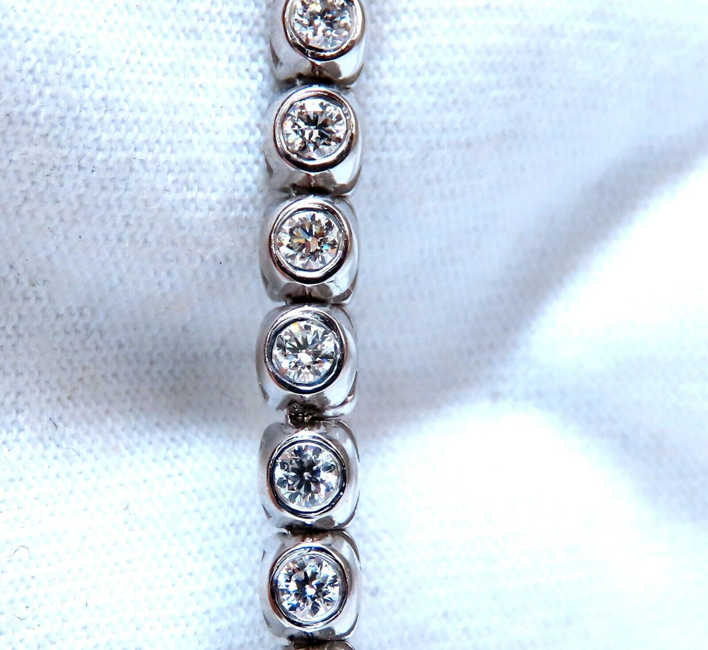 4.74ct Natural Round Diamonds Bezel Flush Riviera Tennis Necklace Eternity 14Kt