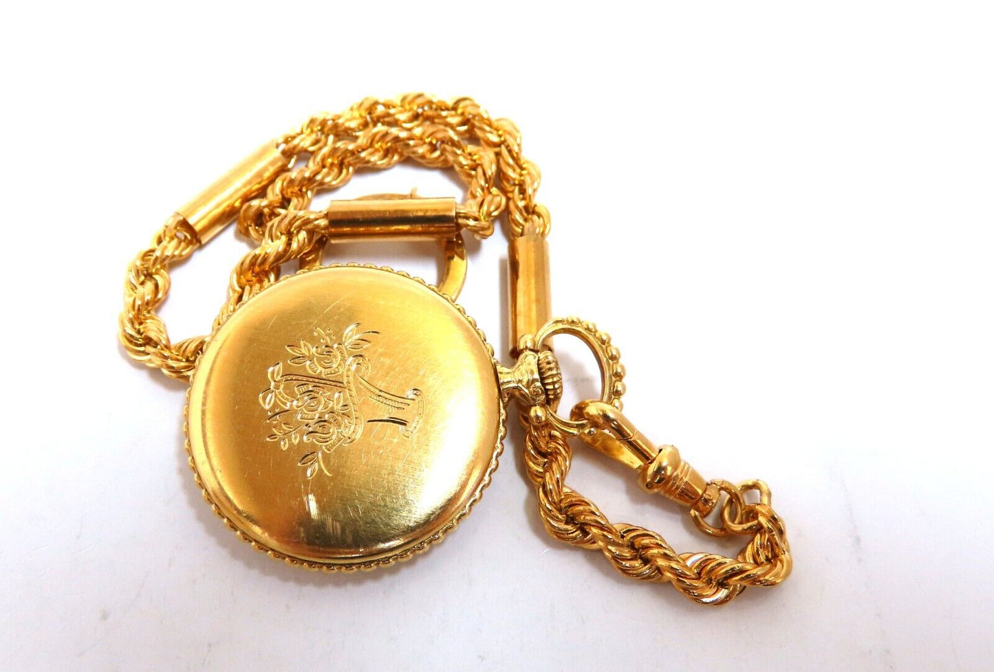 Authentic Gueblin 14 Karat Pocket Watch & Chain