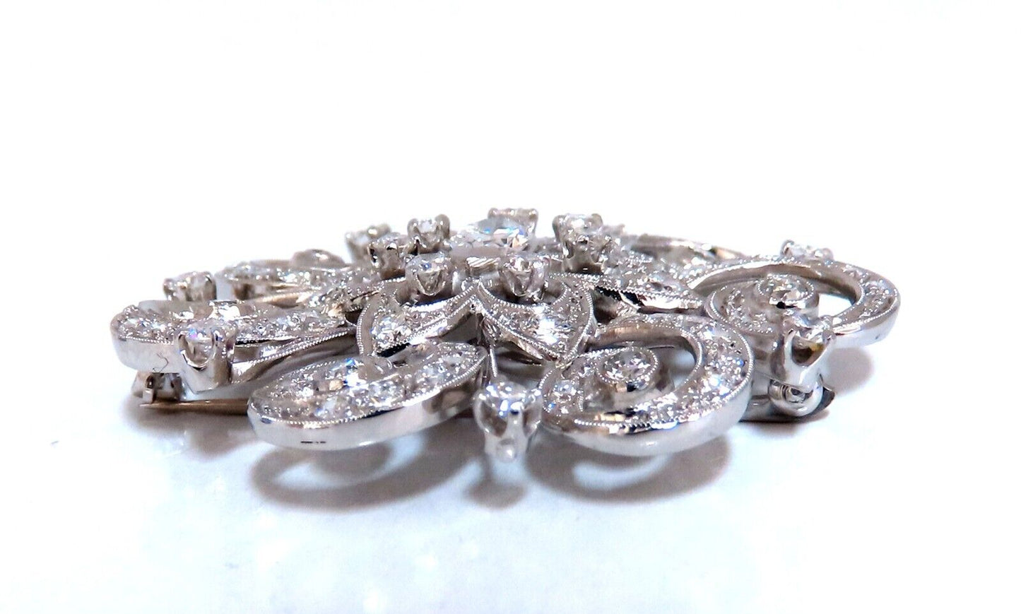 1.40ct Natural Diamonds Platinum Pin Edwardian Deco Vintage