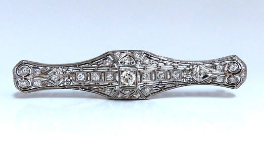 1.30ct Natural Diamonds Platinum Pin Edwardian Deco Vintage