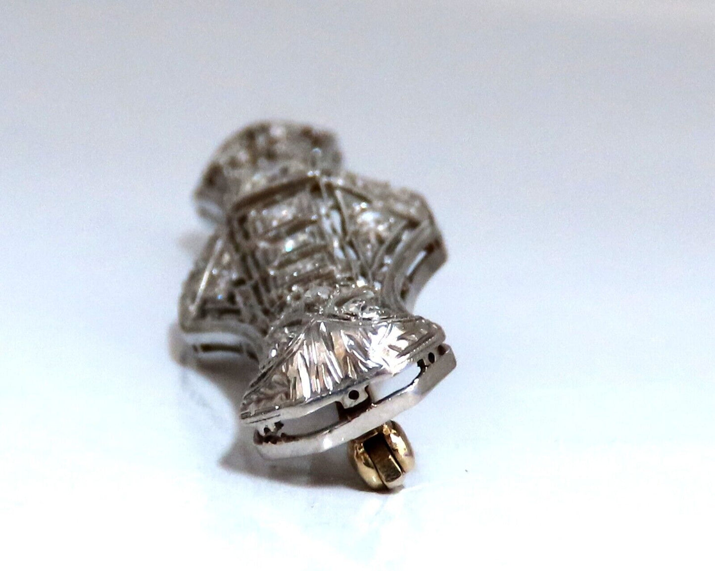 1.30ct Natural Diamonds Platinum Pin Edwardian Deco Vintage