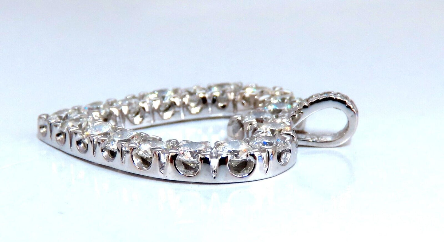2.72ct natural diamonds open heart necklace 14kt g/vs
