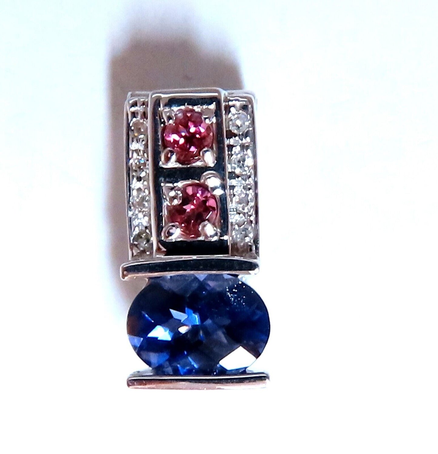 1.70 carat natural tourmaline diamond slide and clip pendant 14kt retractable