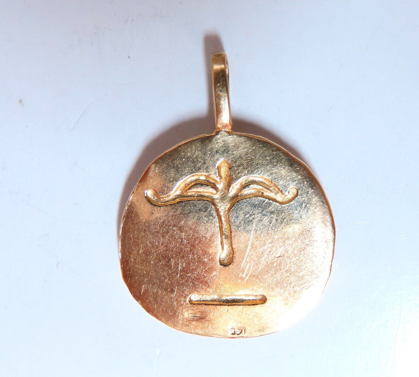 Libra zodiac horoscope solid gold charm handmade 14 karat