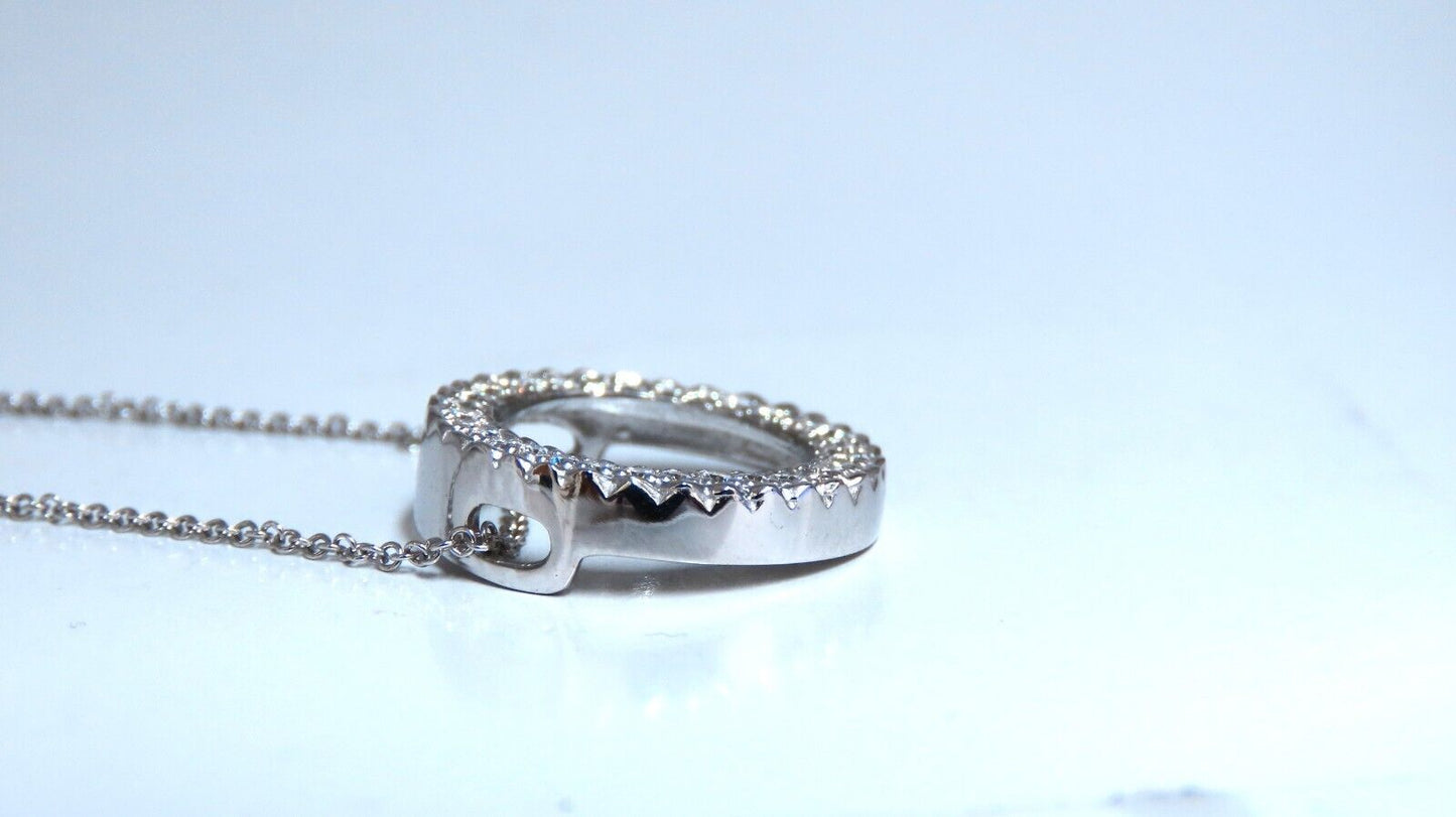 .35ct Natural Round Diamonds Circle Pendant Necklace 14kt
