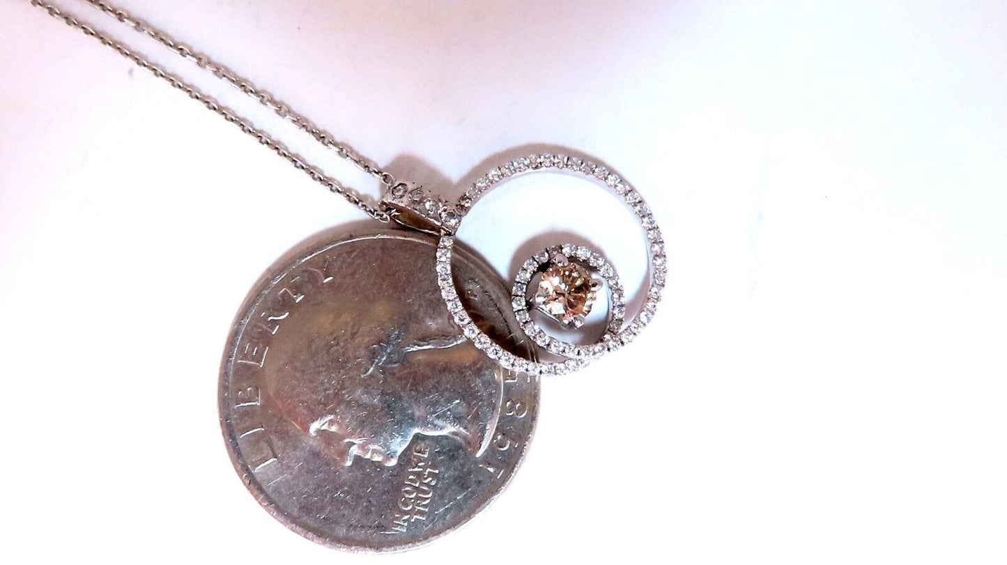 .95ct Natural Round Diamonds Circle Pendant Necklace 14kt