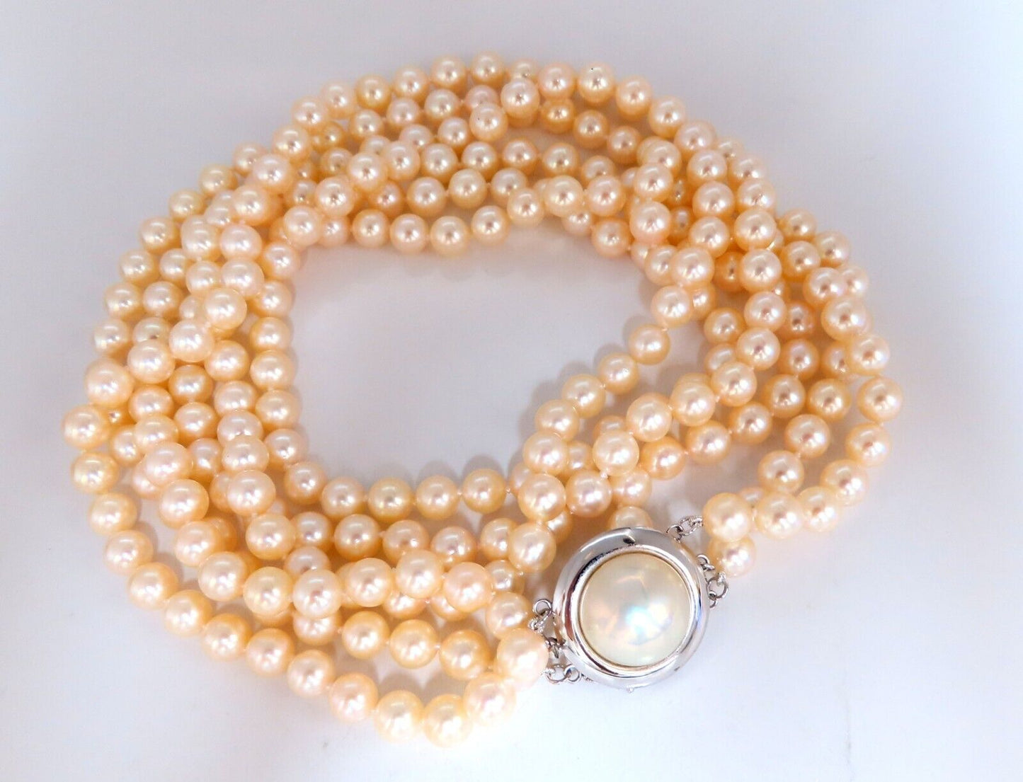 6.75 mm natural Japanese pearl & mabe Pearl 14 karat necklace