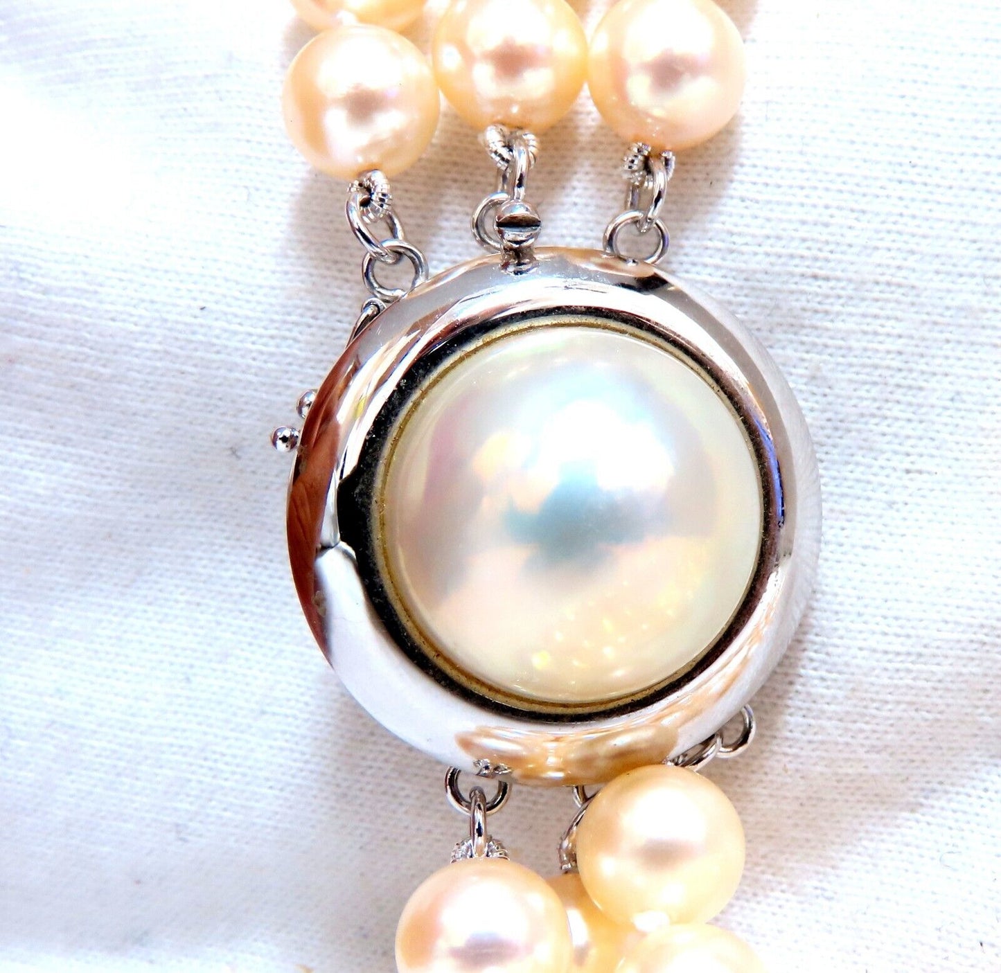 6.75 mm natural Japanese pearl & mabe Pearl 14 karat necklace