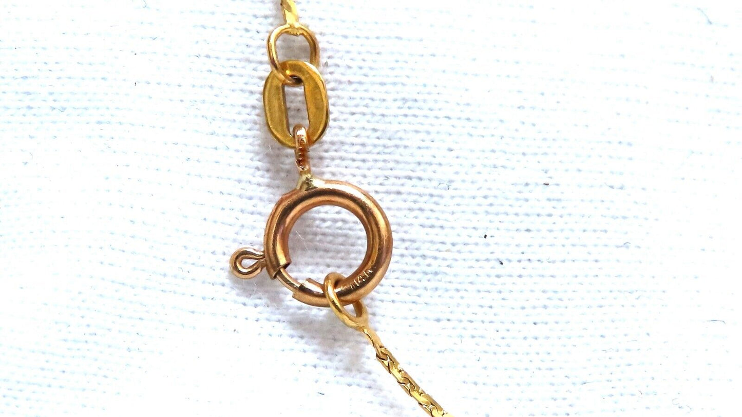 1.20 carat natural yellow brown Sapphire diamonds necklace 14 karat