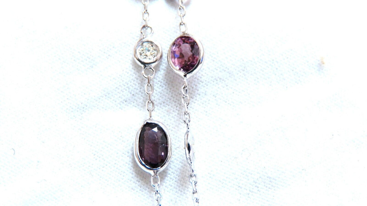 23 carat multi-colored natural spinel diamonds yard necklace 24 inch 14kt gold