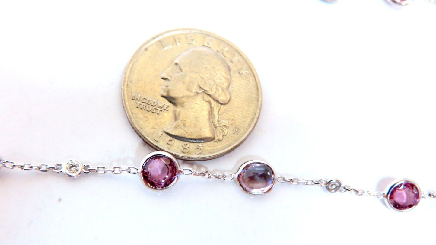 25.10ct multi-colored natural spinel diamonds yard necklace 25 inch 14kt gold