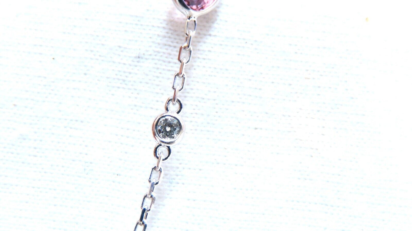 25.10ct multi-colored natural spinel diamonds yard necklace 25 inch 14kt gold