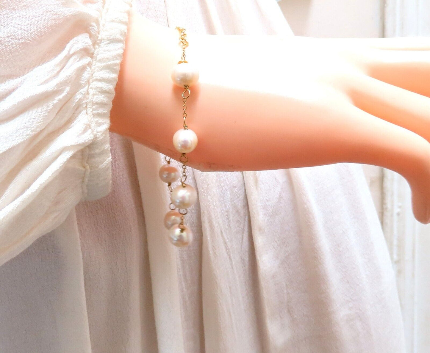 8 mm freshwater Pearl silver bracelet