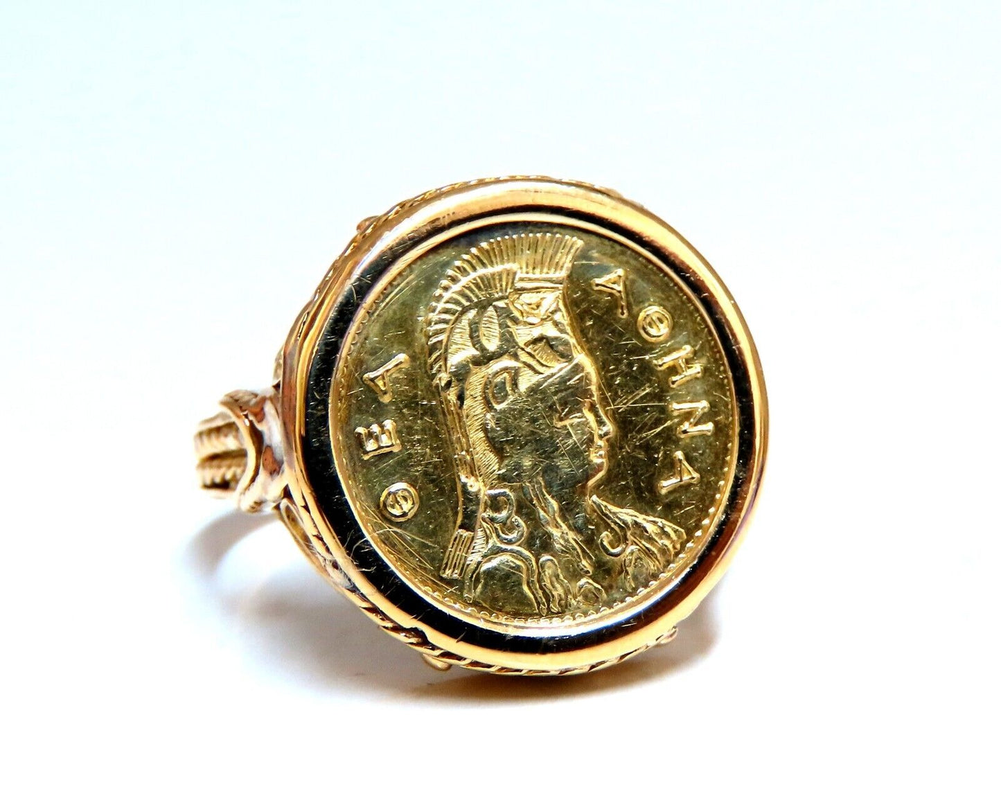 Turkey coin 18kt Gold ring intricate