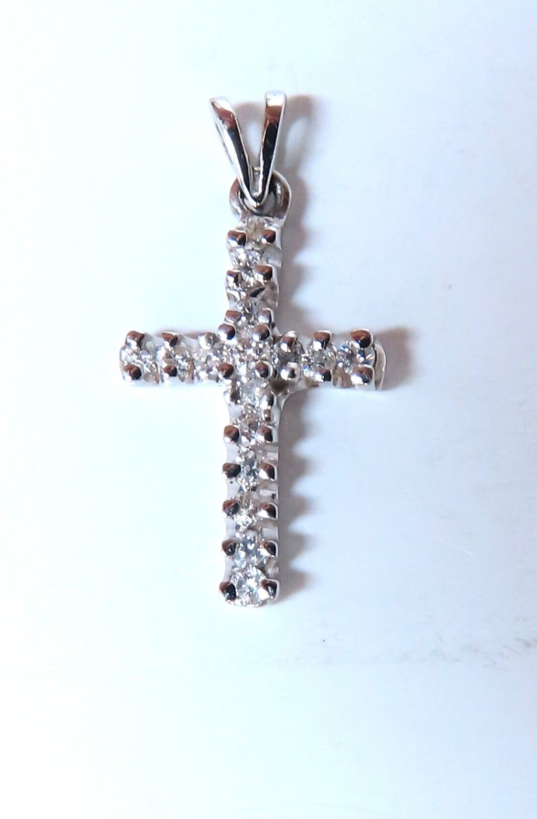 .36ct Natural Diamonds Petite Cross Pendant 14kt
