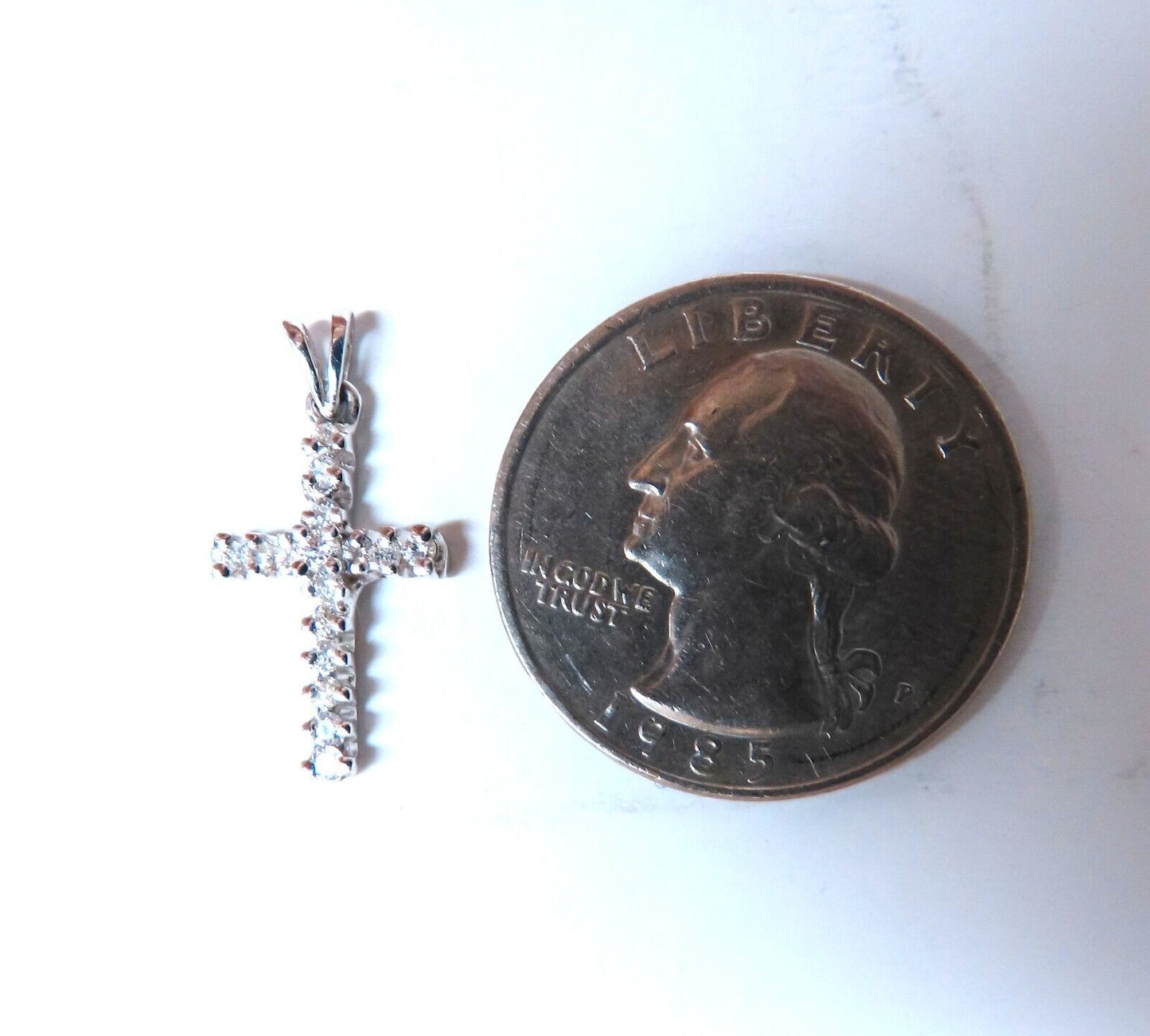 .36ct Natural Diamonds Petite Cross Pendant 14kt