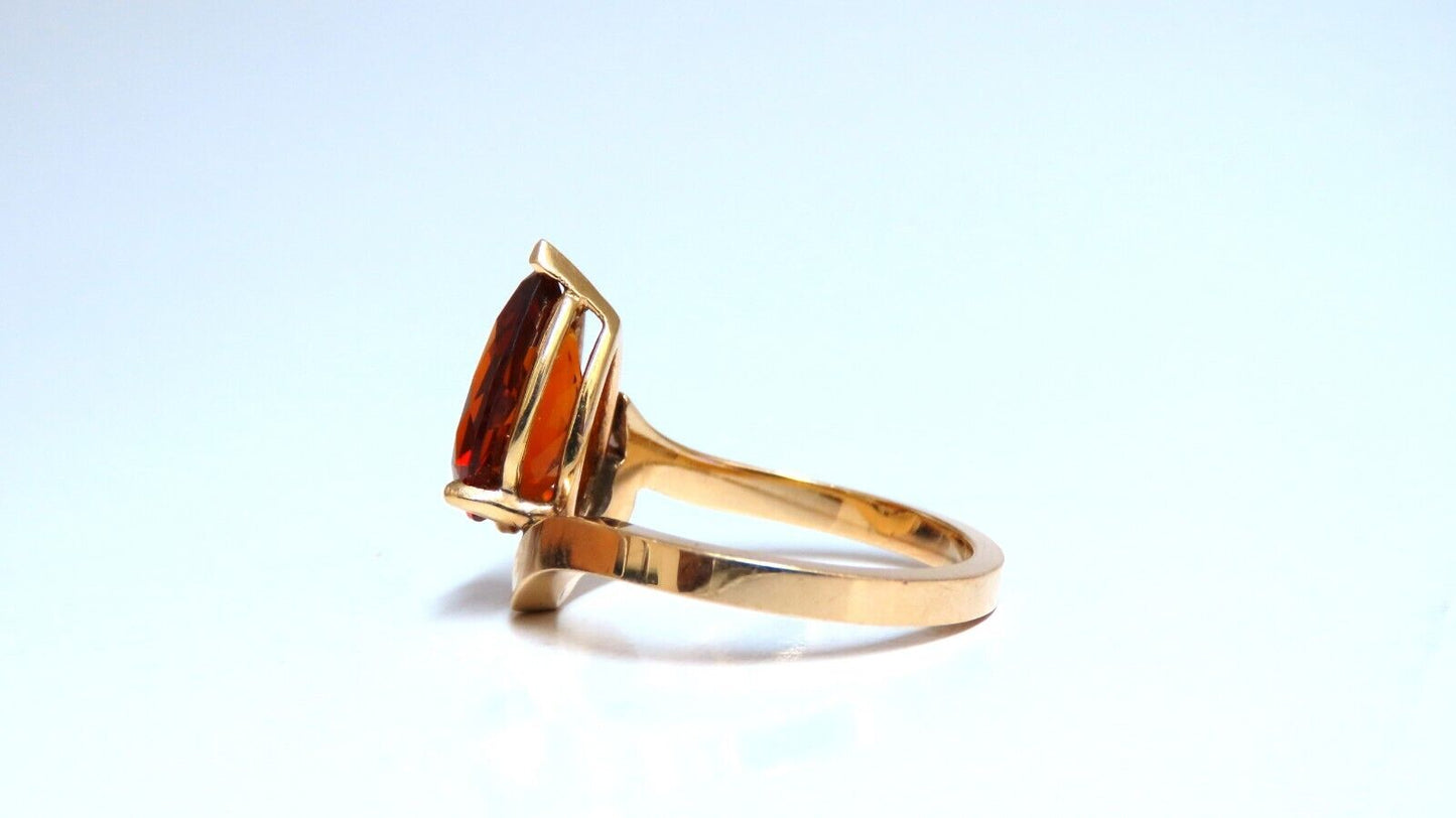 4ct Natural Pear Garnet Engagement ring 14kt
