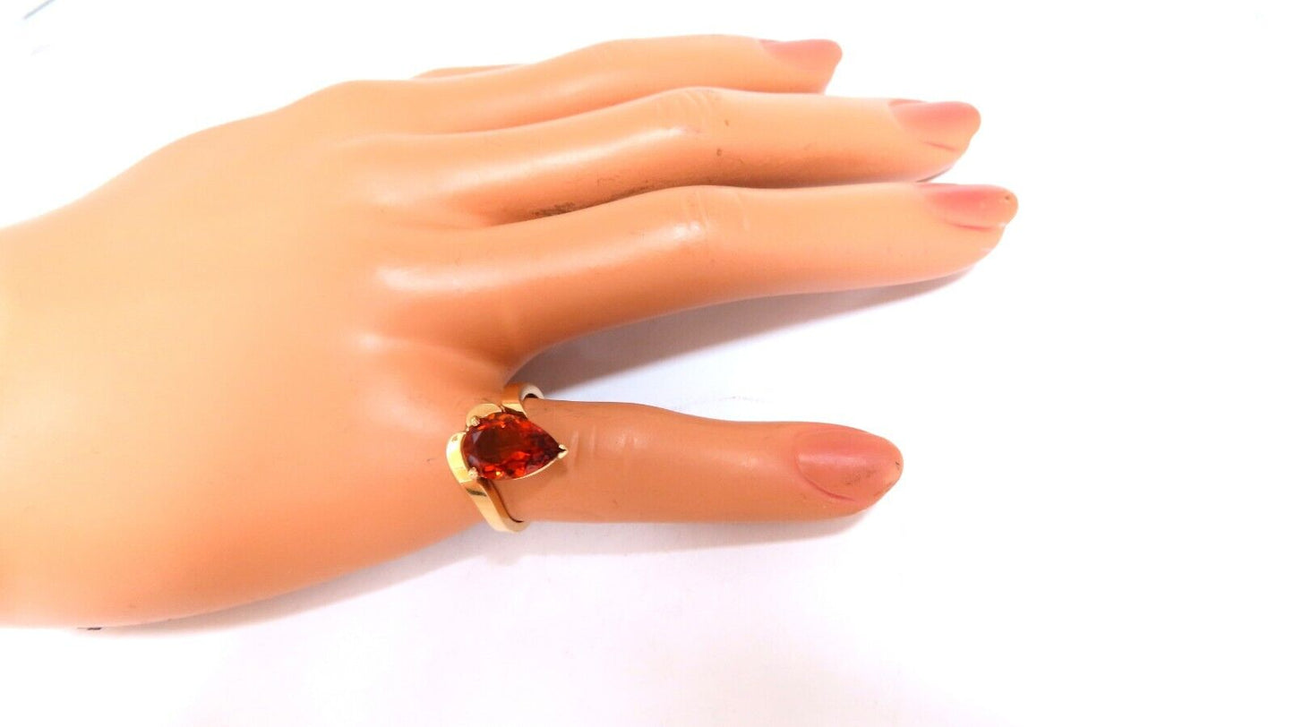 4ct Natural Pear Garnet Engagement ring 14kt