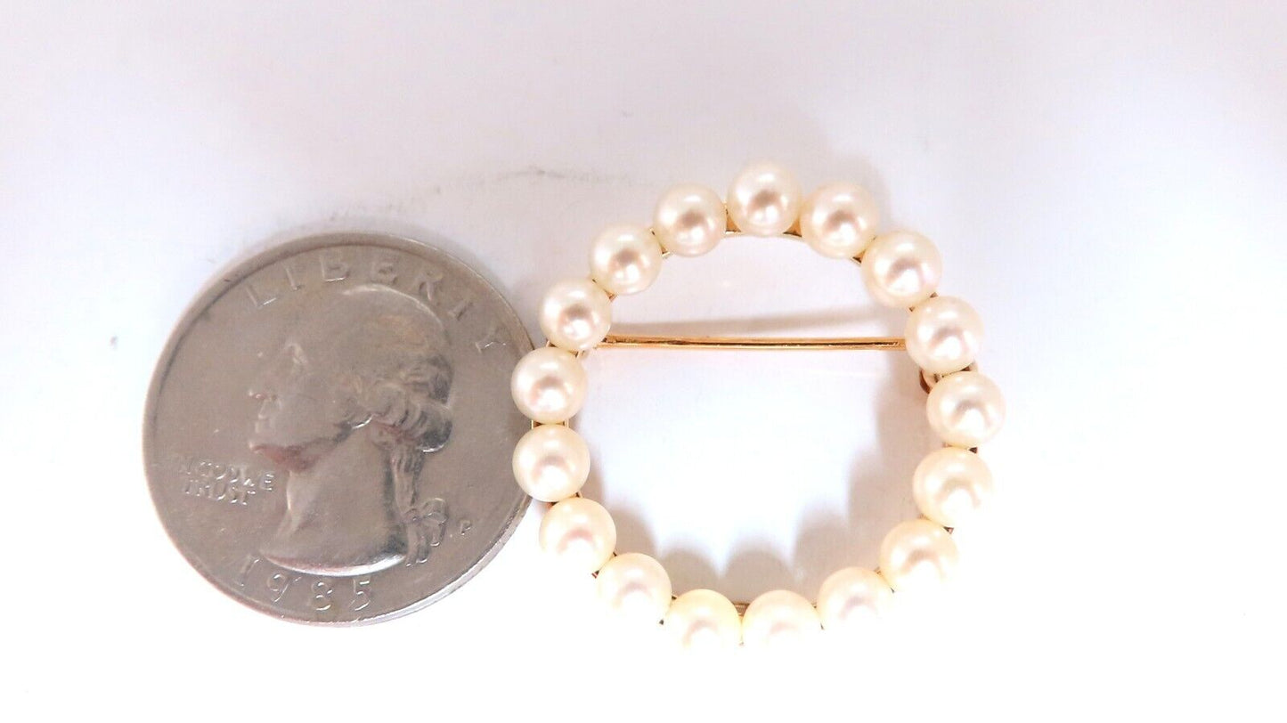 Akoya Pearls 14 Karat Gold Pin