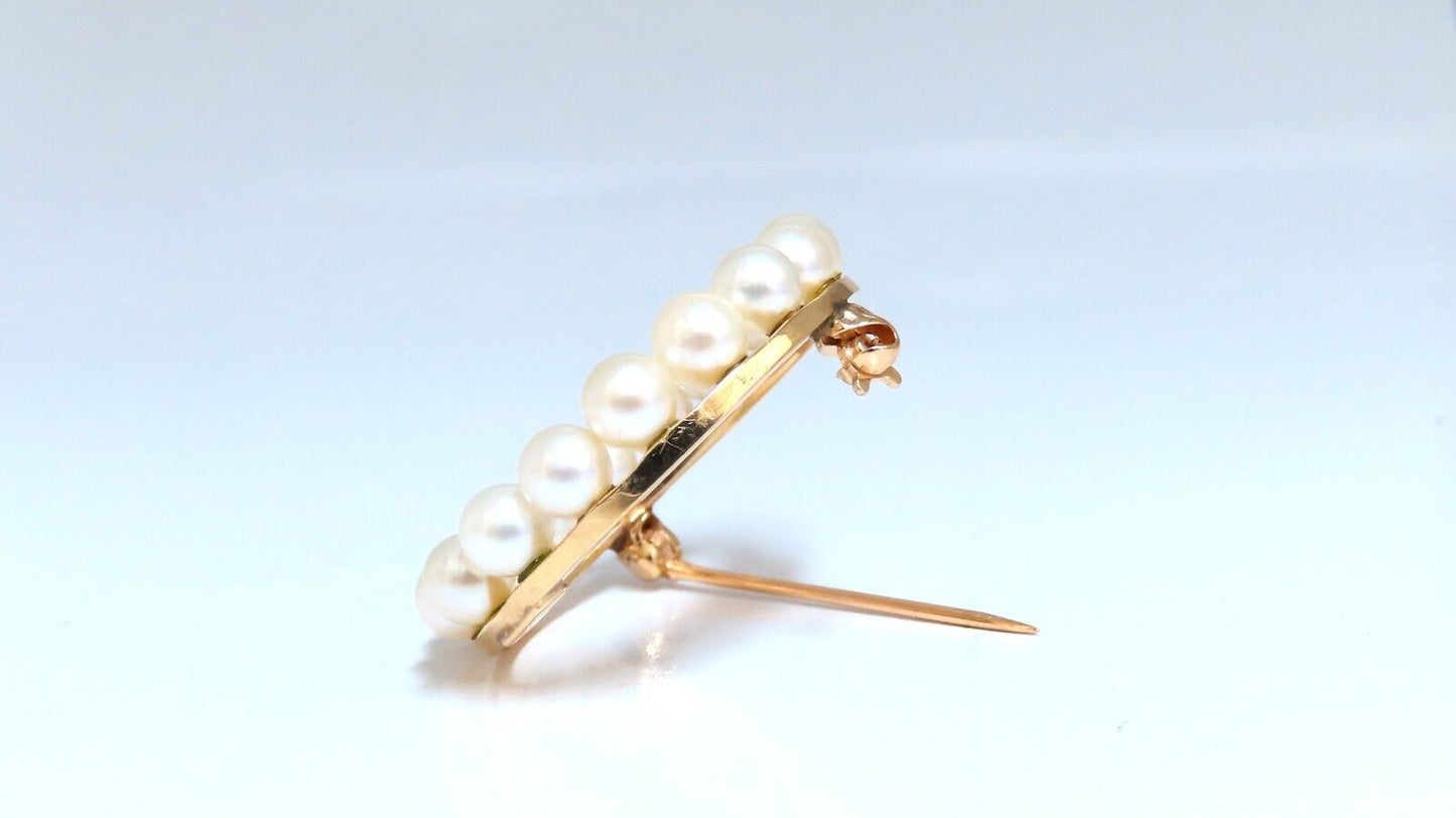Akoya Pearls 14 Karat Gold Pin
