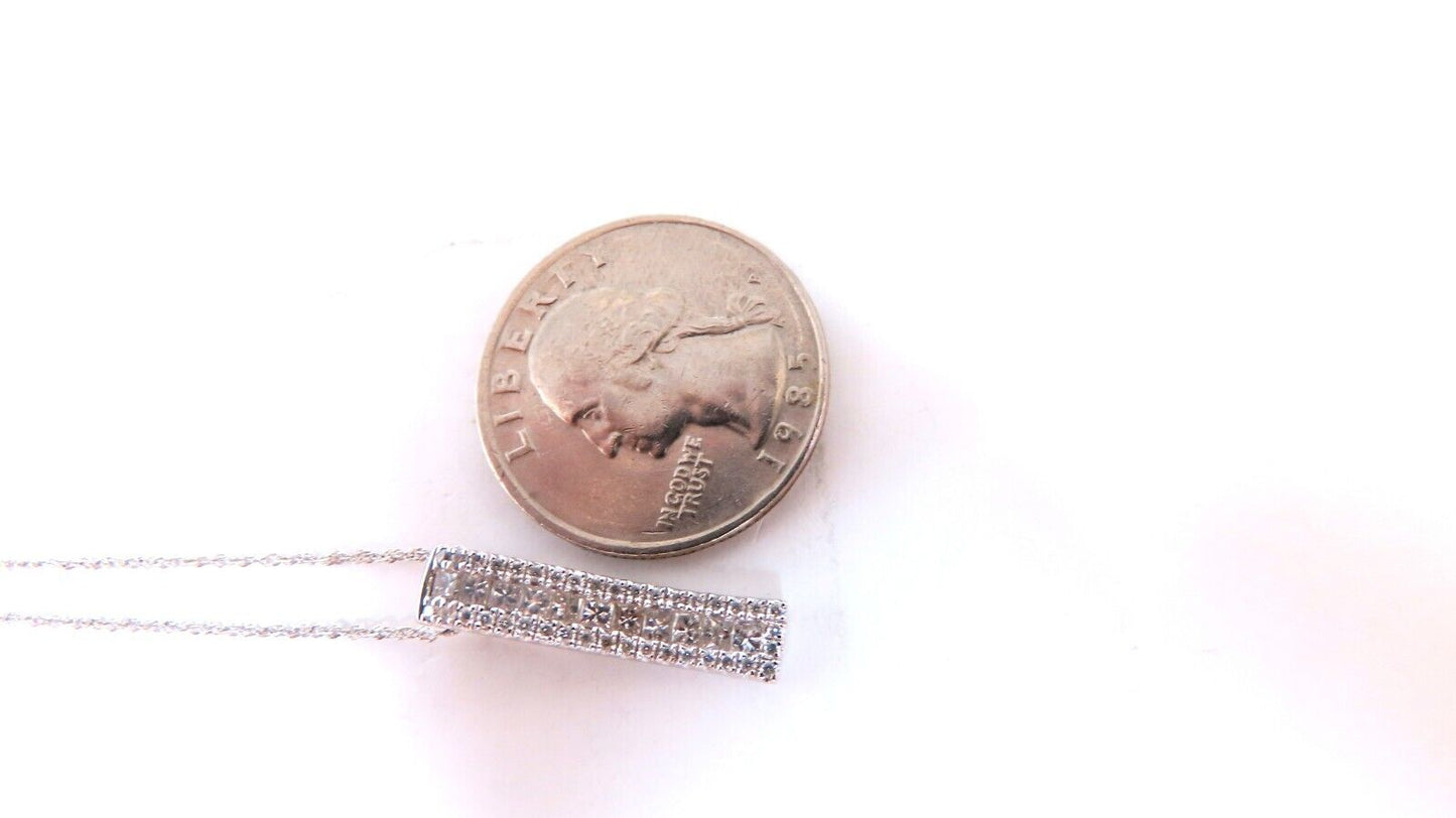 .80ct Natural princess cuts and rounds Diamonds Slope Pendant Necklace 14kt Zen