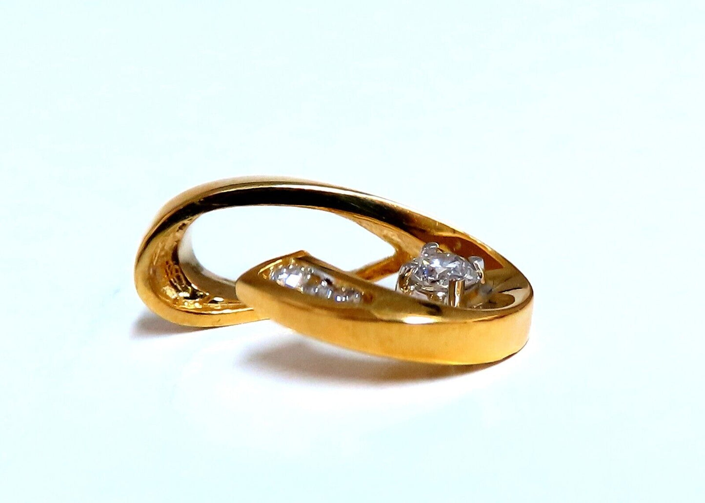 .28ct Natural Round Diamonds modified hook slide 14kt gold