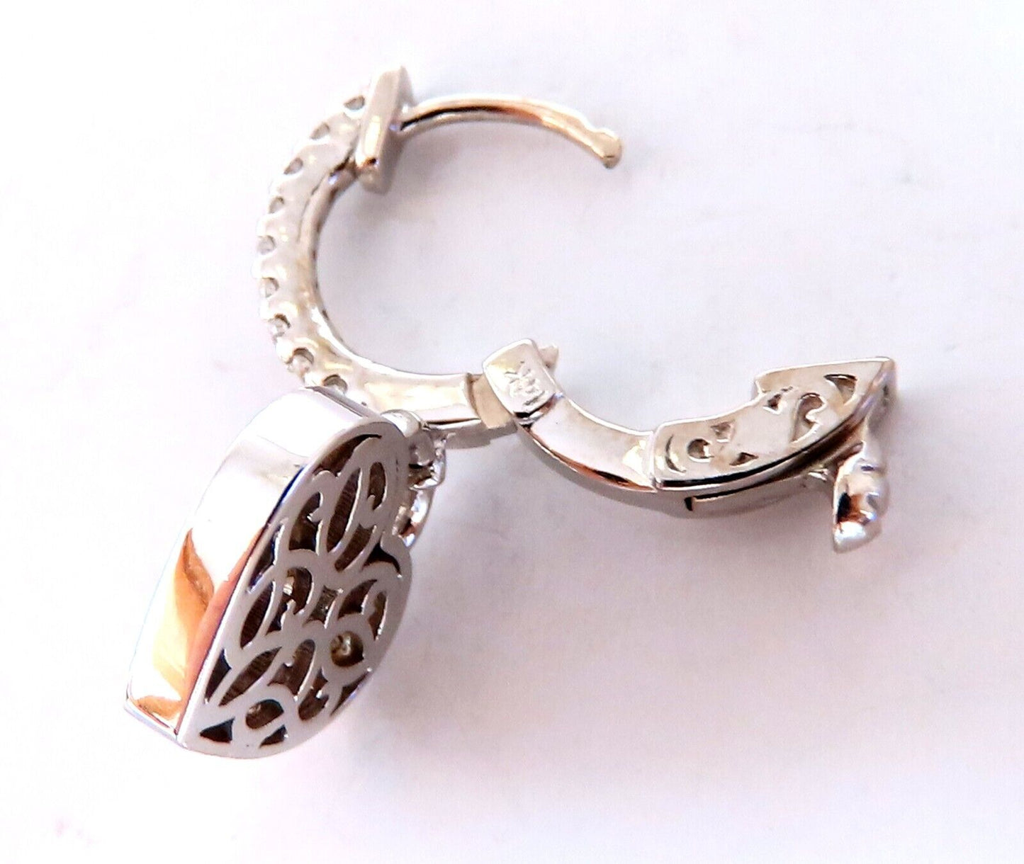 1ct Natural Diamond Heart Key Earrings 14kt