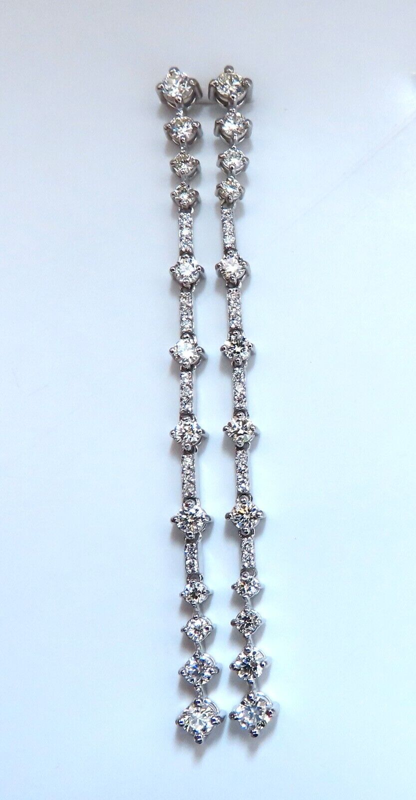 1.80ct Natural Diamonds Dangle Earrings 14kt 2.6 inch