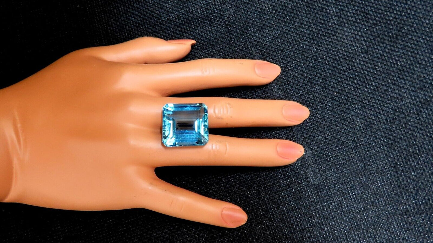GIA Certified 46.87ct Natural Blue Emerald Cut Aquamarine Magnificent