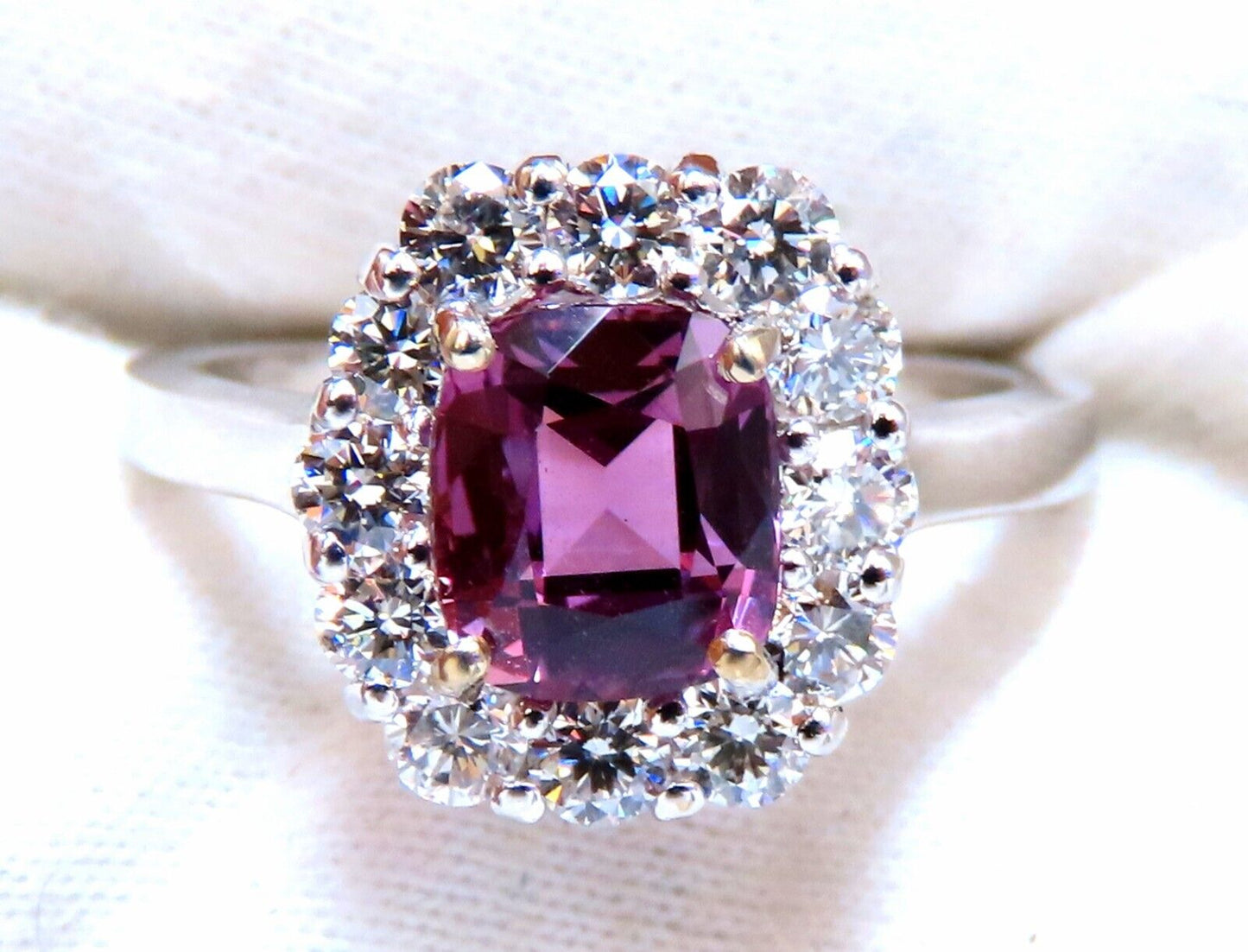 2.26ct GIA Certified Natural Purple Pink Sapphire diamonds ring 14kt