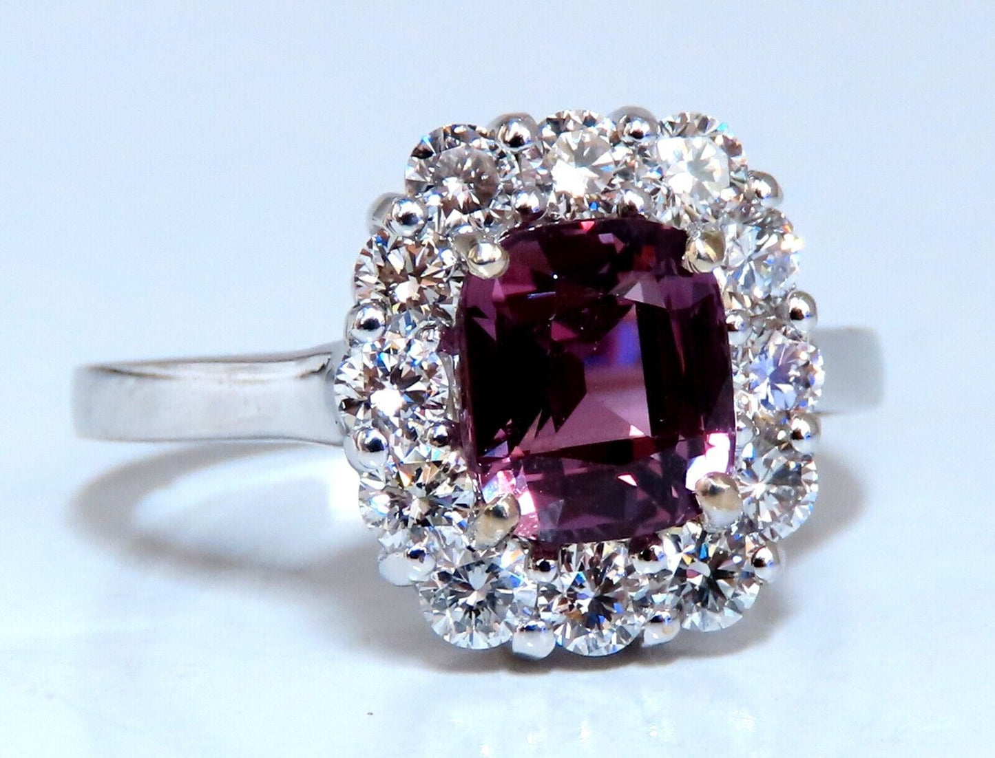 2.26ct GIA Certified Natural Purple Pink Sapphire diamonds ring 14kt