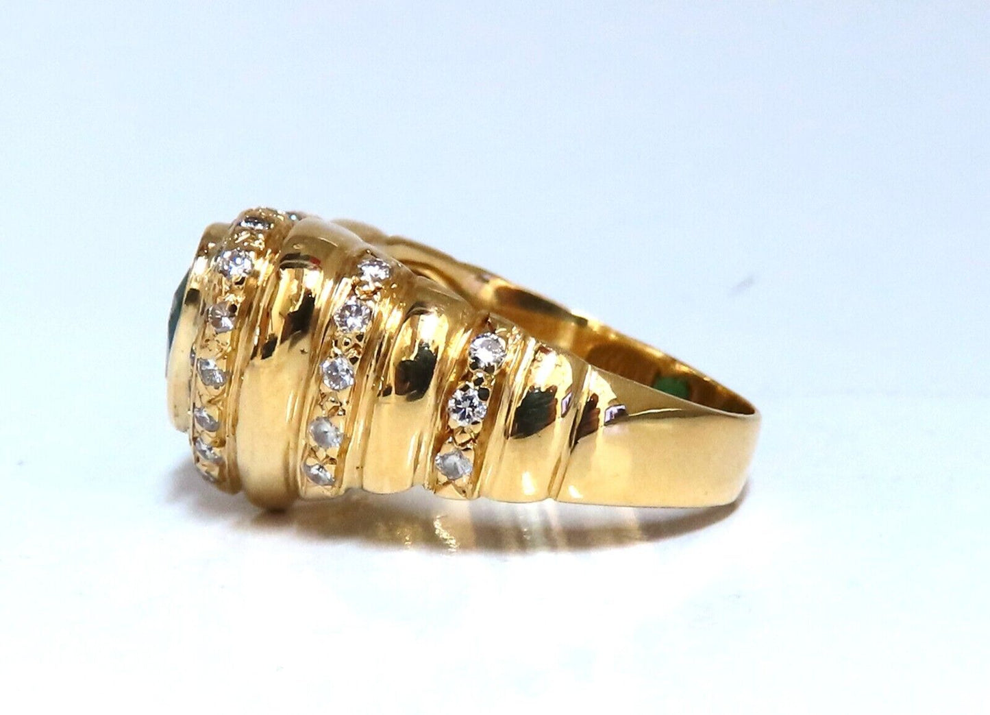 GIA Certified 1.21ct natural green emerald diamonds ring 18kt Heart Love
