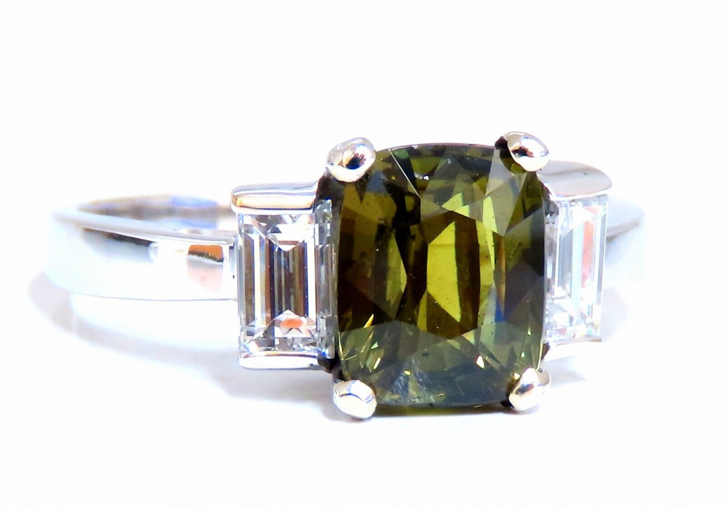 GIA Certified 1.87ct natural color change alexandrite diamond ring 14kt