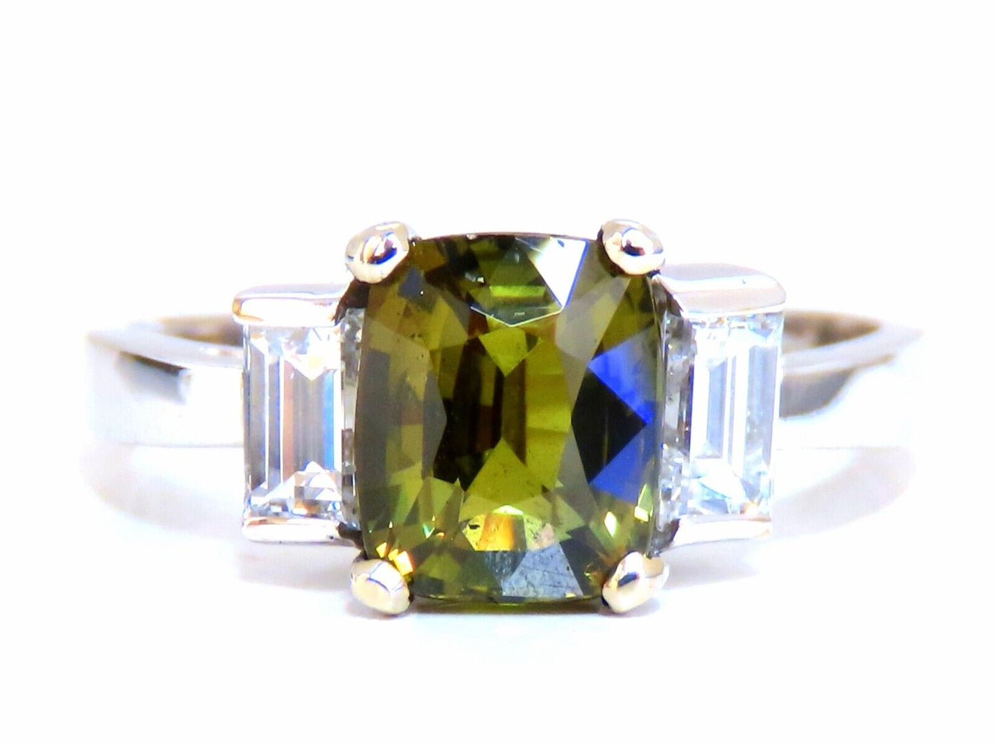 GIA Certified 1.87ct natural color change alexandrite diamond ring 14kt