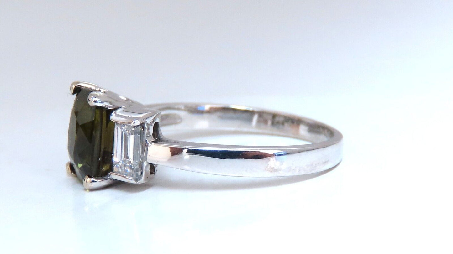 GIA Certified 1.87ct natural color change alexandrite diamond ring 14kt