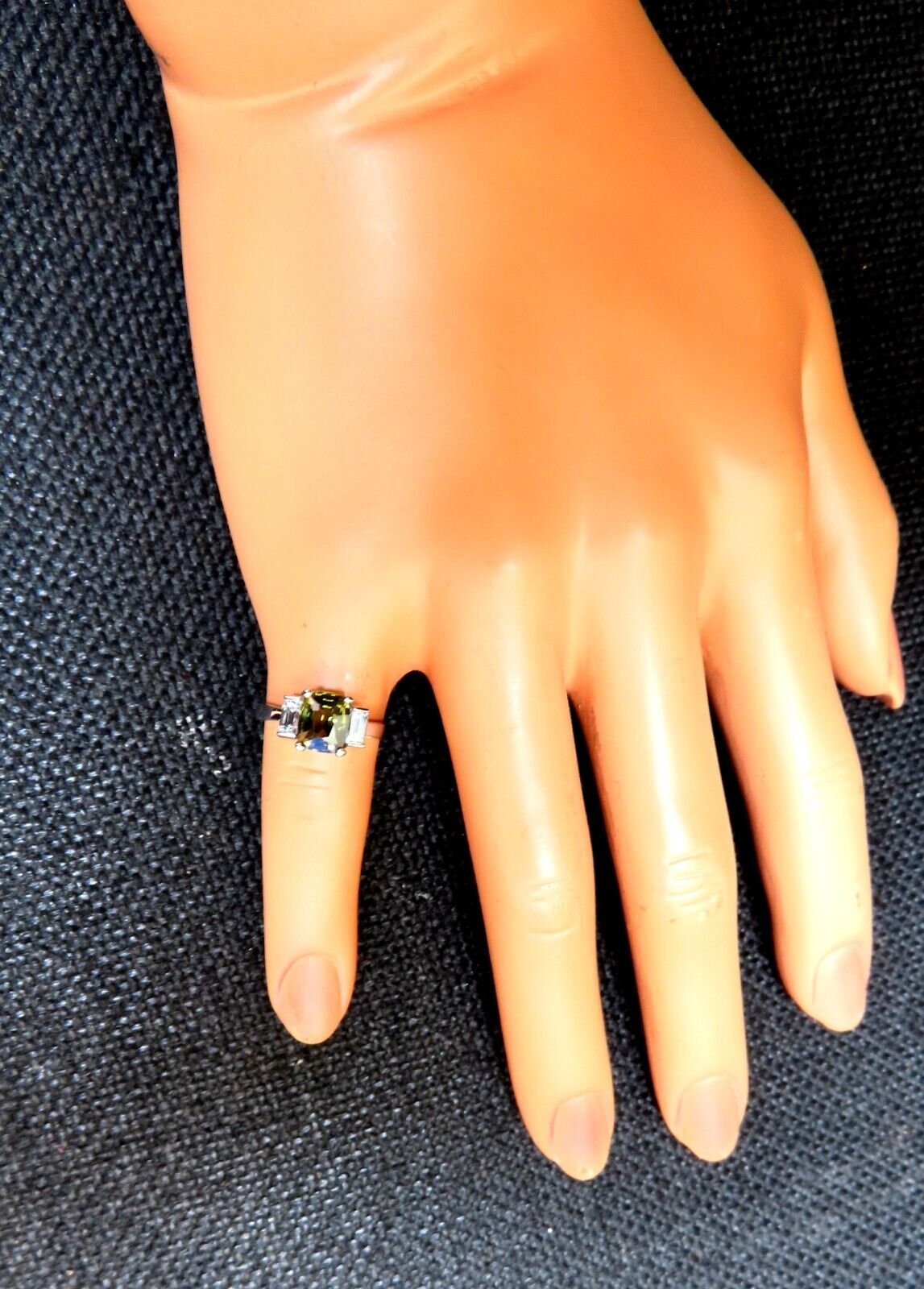 GIA Certified 1.87ct natural color change alexandrite diamond ring 14kt
