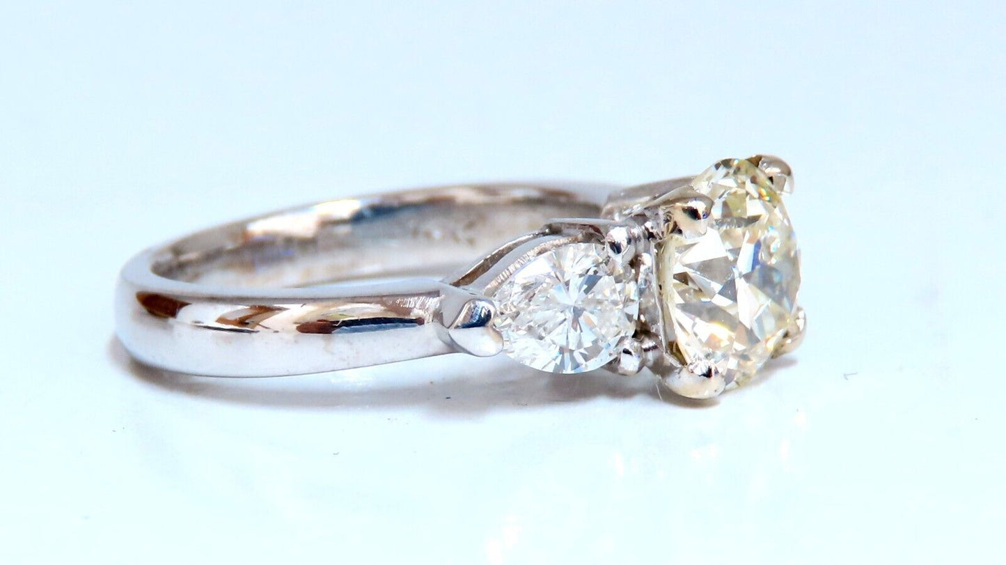 GIA Certified 1.91ct Natural European Cut Diamond Ring 14kt