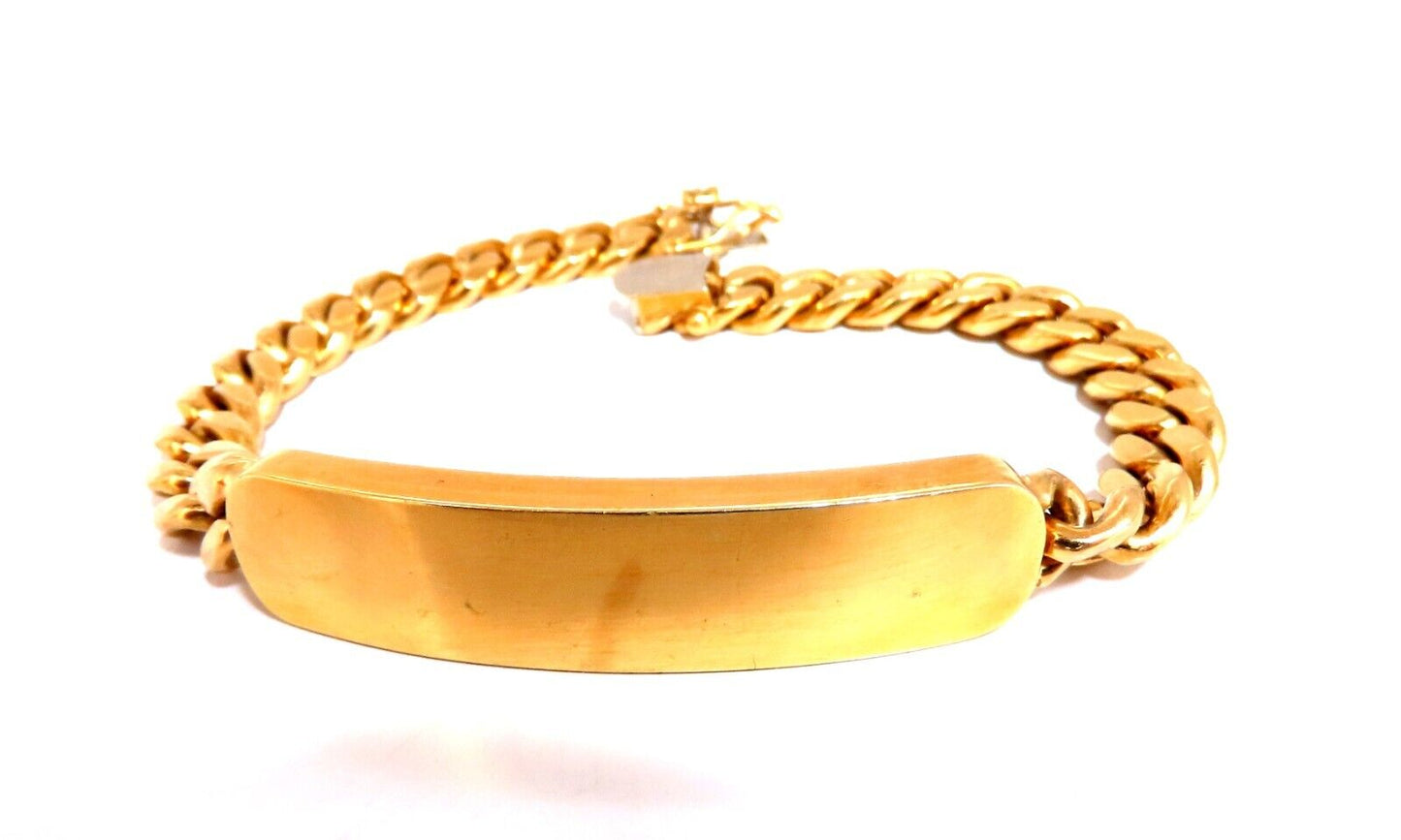 Curb Link ID Tag Bracelet 18kt 8 inch 50.5 Grams