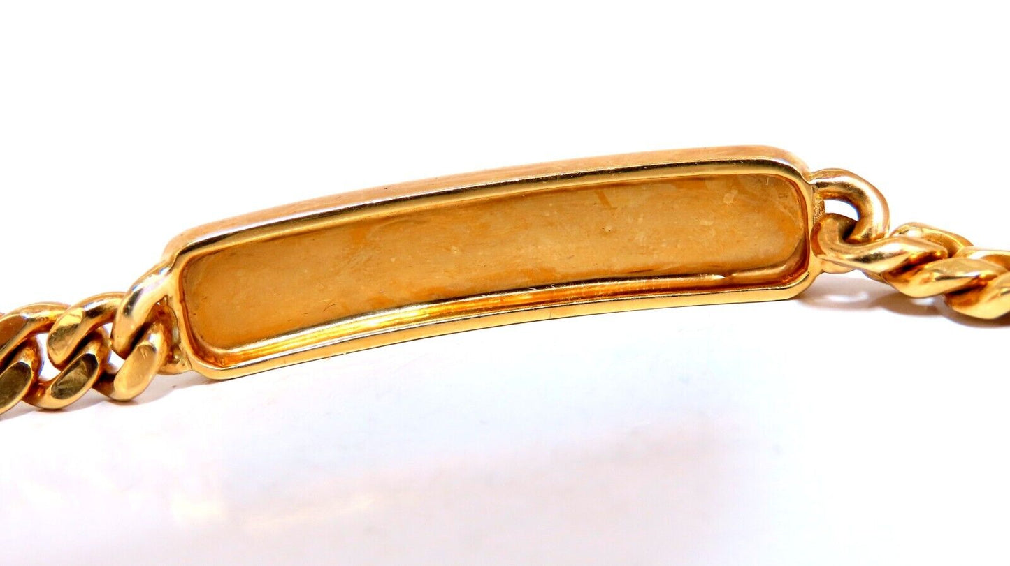 Curb Link ID Tag Bracelet 18kt 8 inch 50.5 Grams