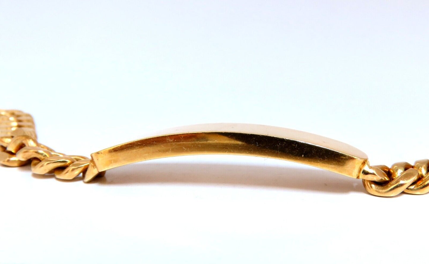 Curb Link ID Tag Bracelet 18kt 8 inch 50.5 Grams