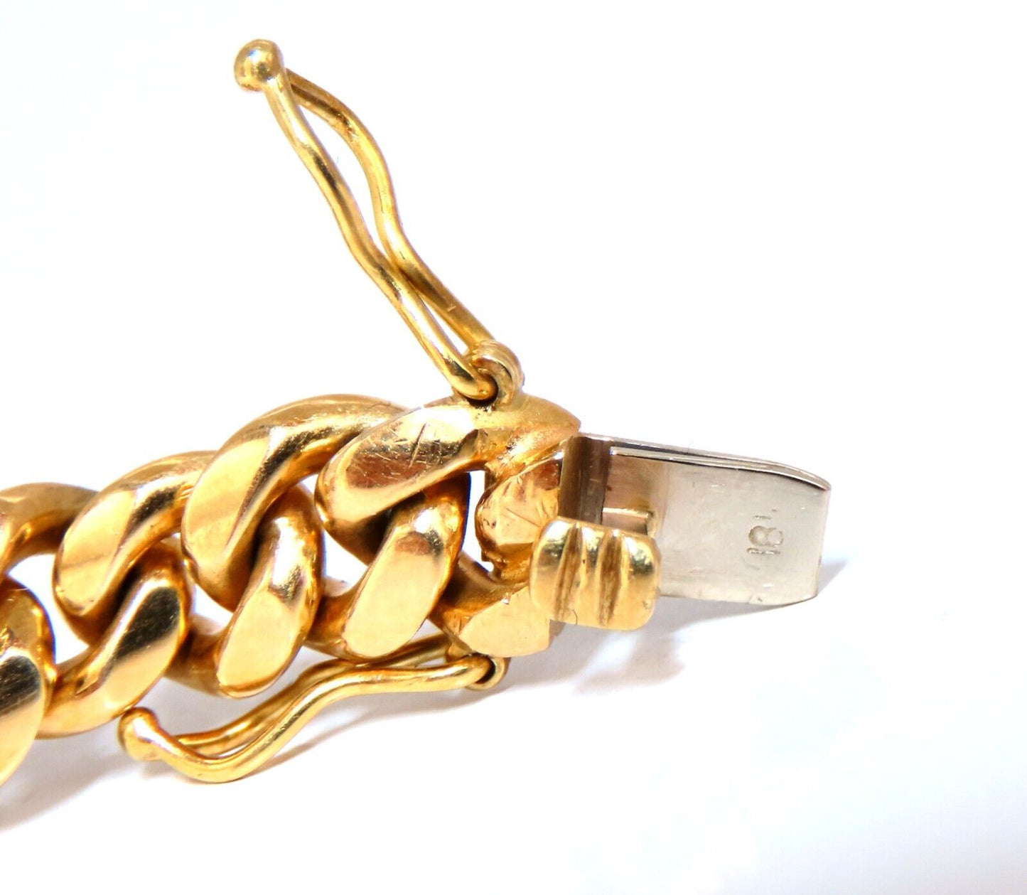 Curb Link ID Tag Bracelet 18kt 8 inch 50.5 Grams