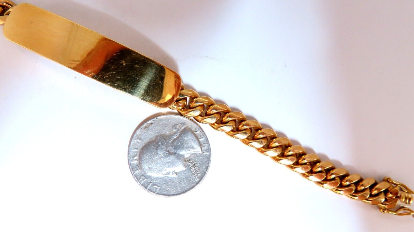 Curb Link ID Tag Bracelet 18kt 8 inch 50.5 Grams